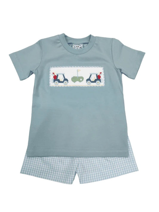 Golf Smocked Boys Short Set- Three Sisters