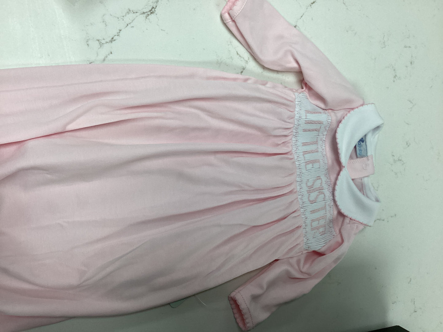 Little Sister Smocked Newborn Gown
