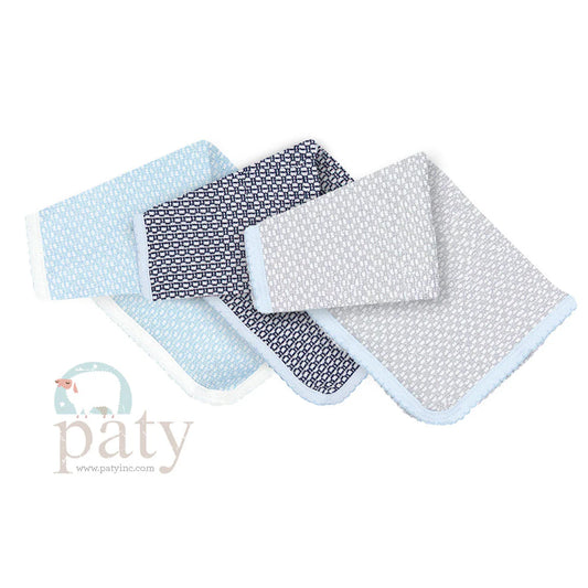 Paty Blanket- Navy and Baby Blue Trim