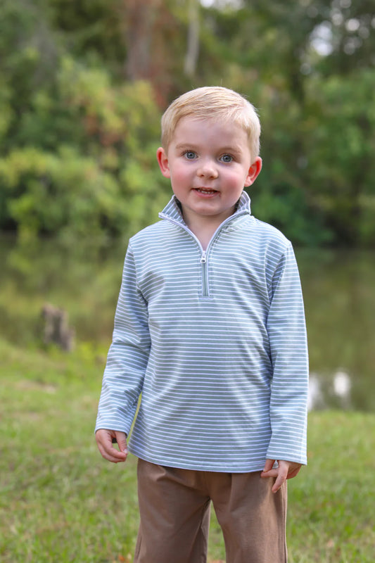 Tucker Pullover - Sage Stripe