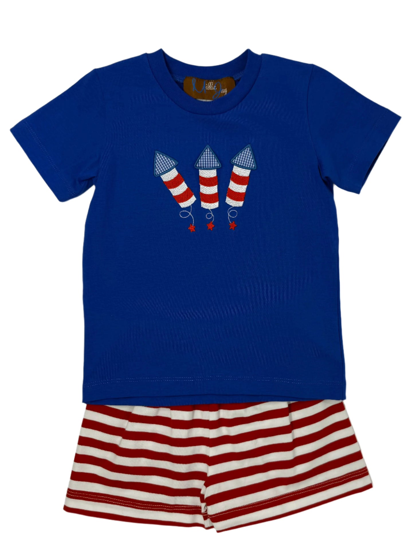 MJ Boys Firework Appliqué Short Set