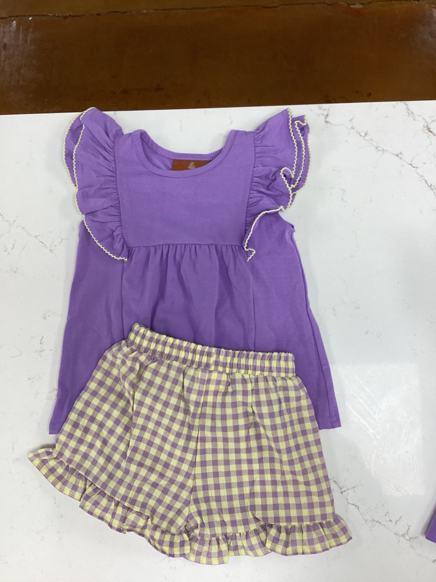 Millie Jay Purple set w/ Gingham shorts