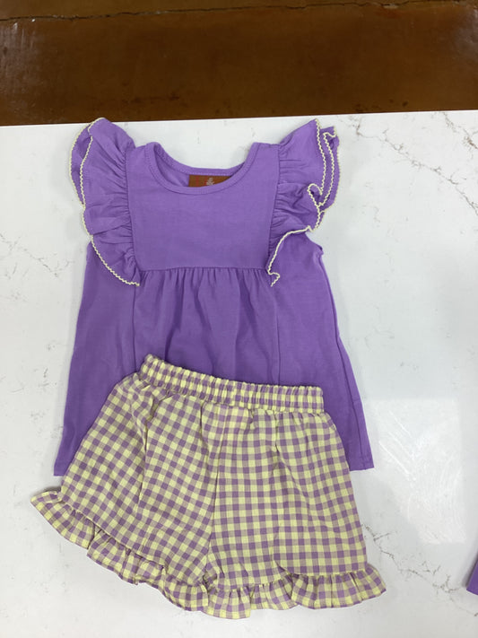 Millie Jay Purple set w/ Gingham shorts