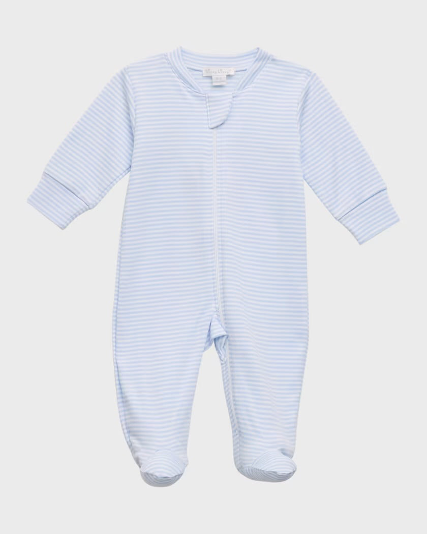 Blue Stripe Zipper Footie