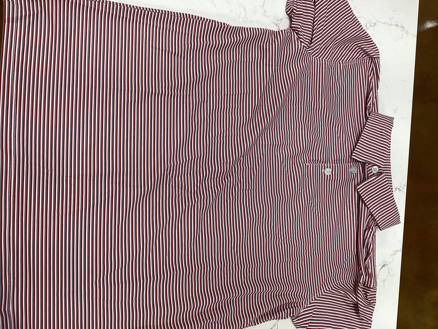 Meripex Crimson Grey Stripe Polo