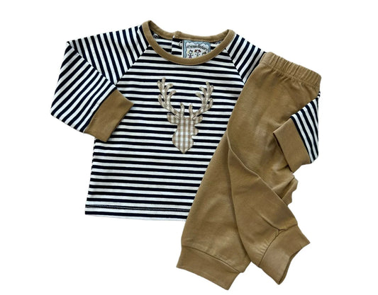 TS Deer Appliqué Boy Set
