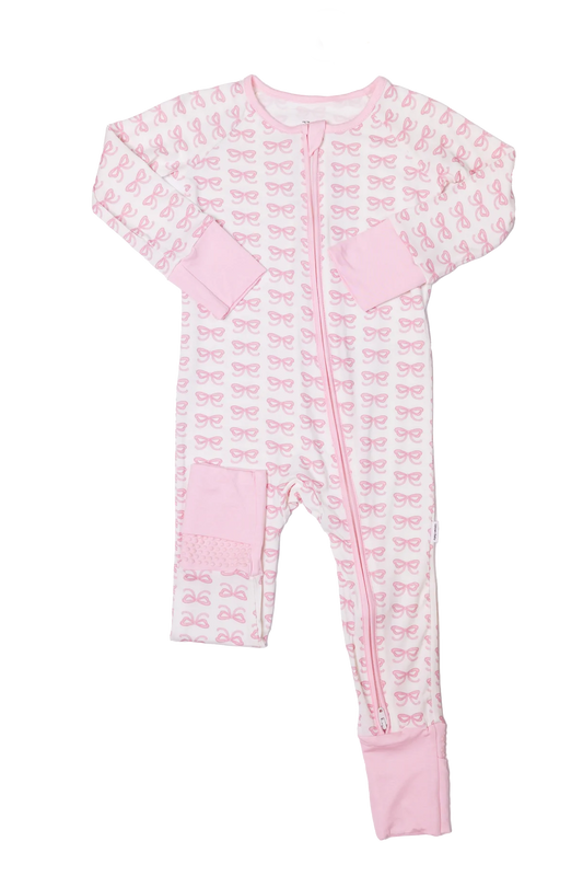 Bow Sleeper Romper- TUPB