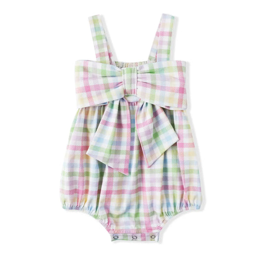 Swoon Baby Big Bow Plaid Bubble