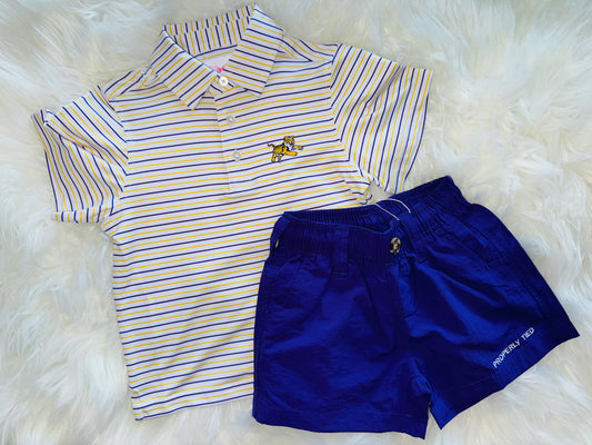 Purple and Gold Tiger Stripe Polo