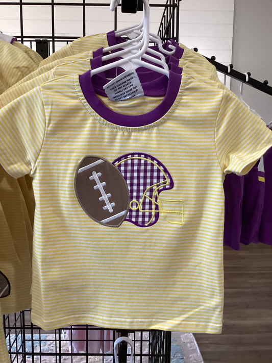 Purple/Gold helmet football shirt