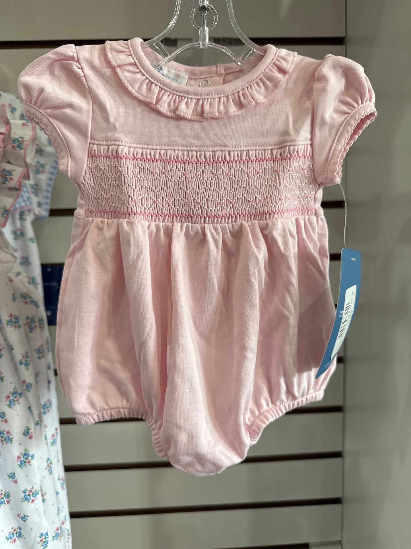 MB Solid Pink Smocked Bubble