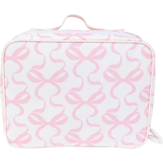 Apple of My Isla Bow on Pink lunchbox