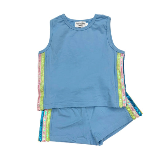 Light Blue Sequin Queen Set