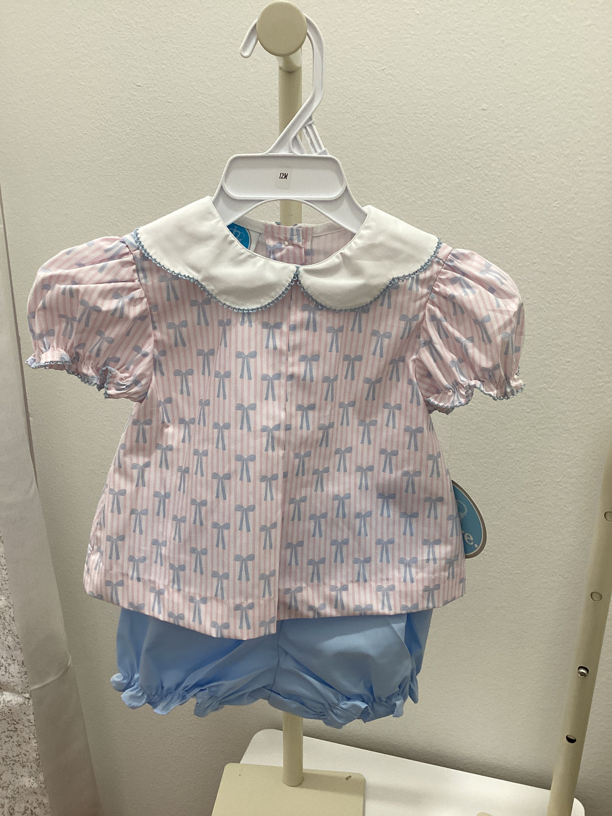 Krewe Bow Pink Stripe Bloomer Set