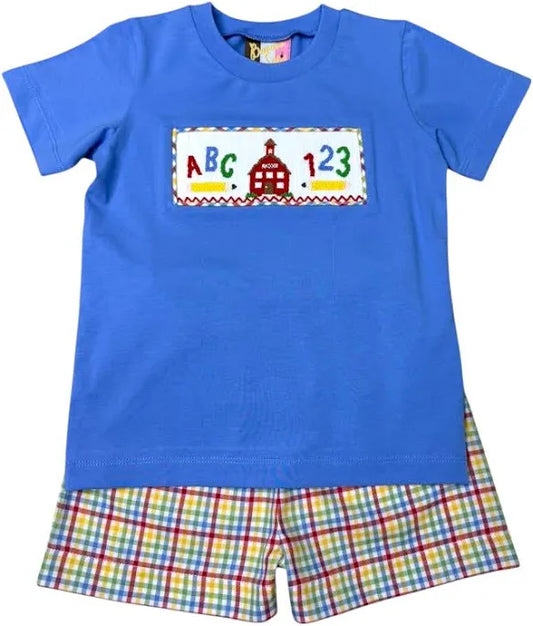 BS School Days Smocked short Set