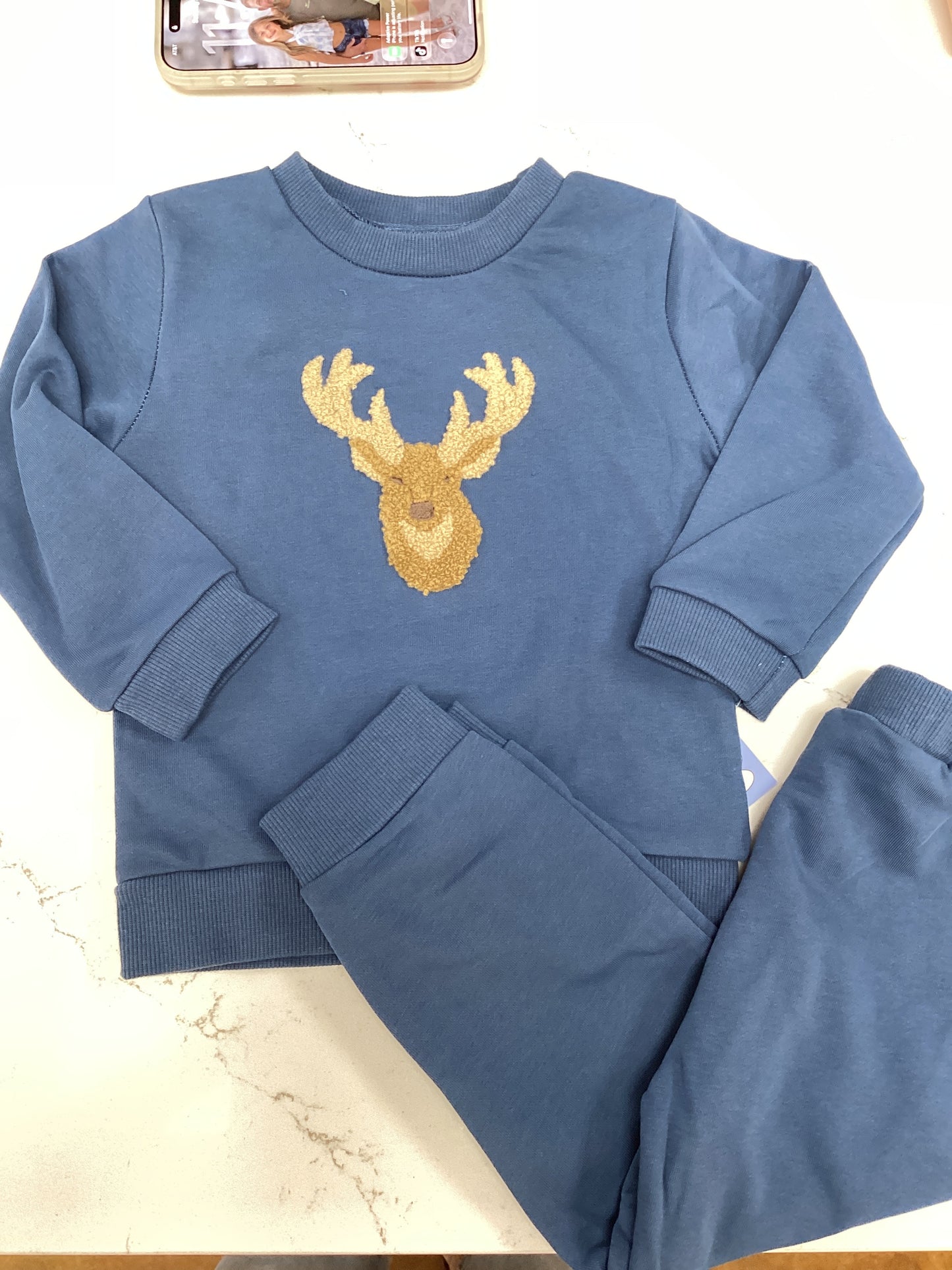 TS Blue Deer Head Pant Set