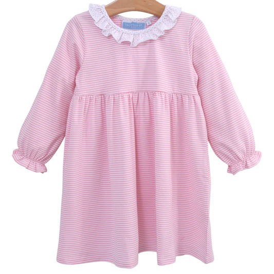TROTTER STREET KIDS
Georgia Pink Stripe Knit Dress