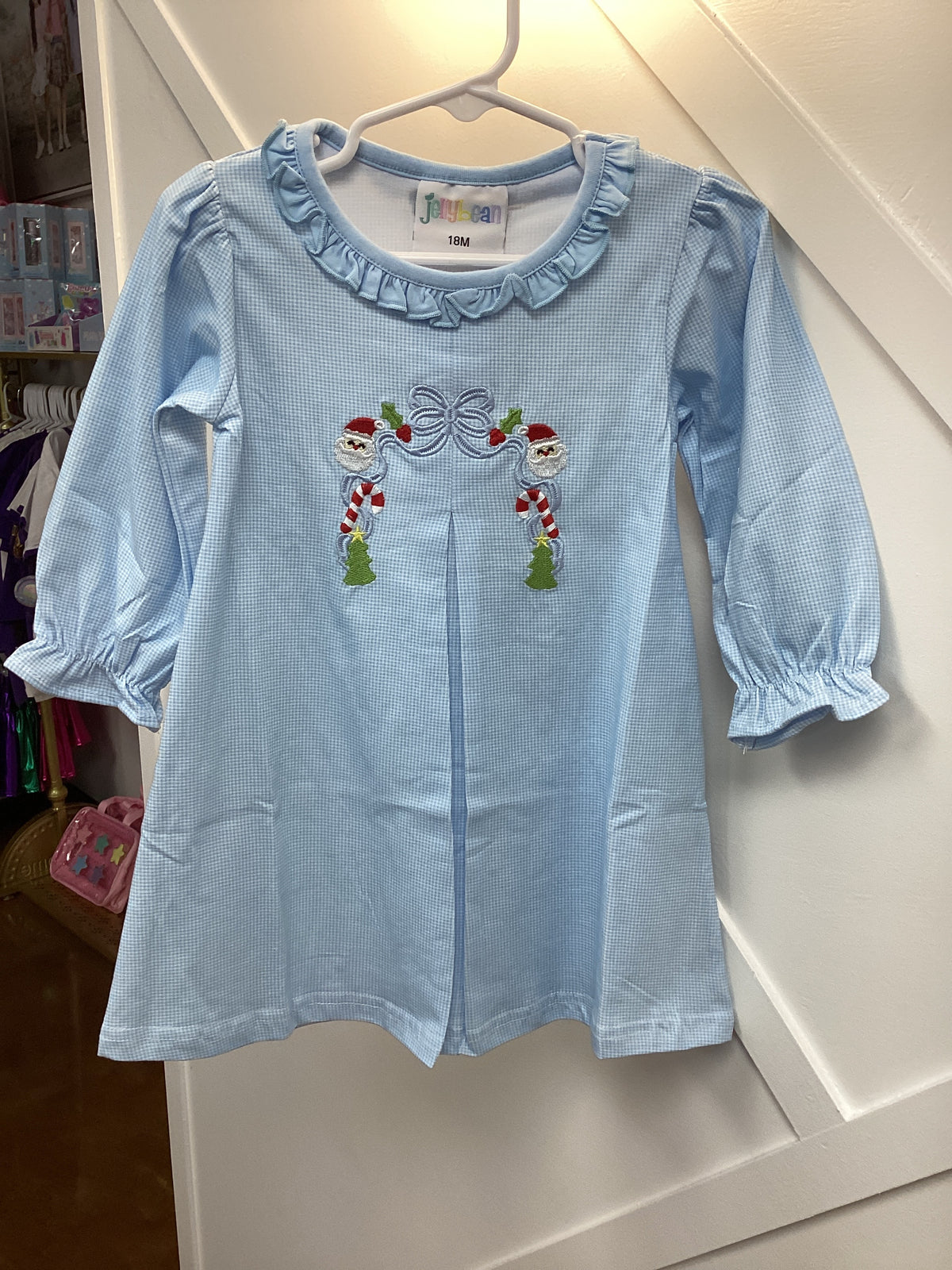JB Christmas Blue Bow Dress
