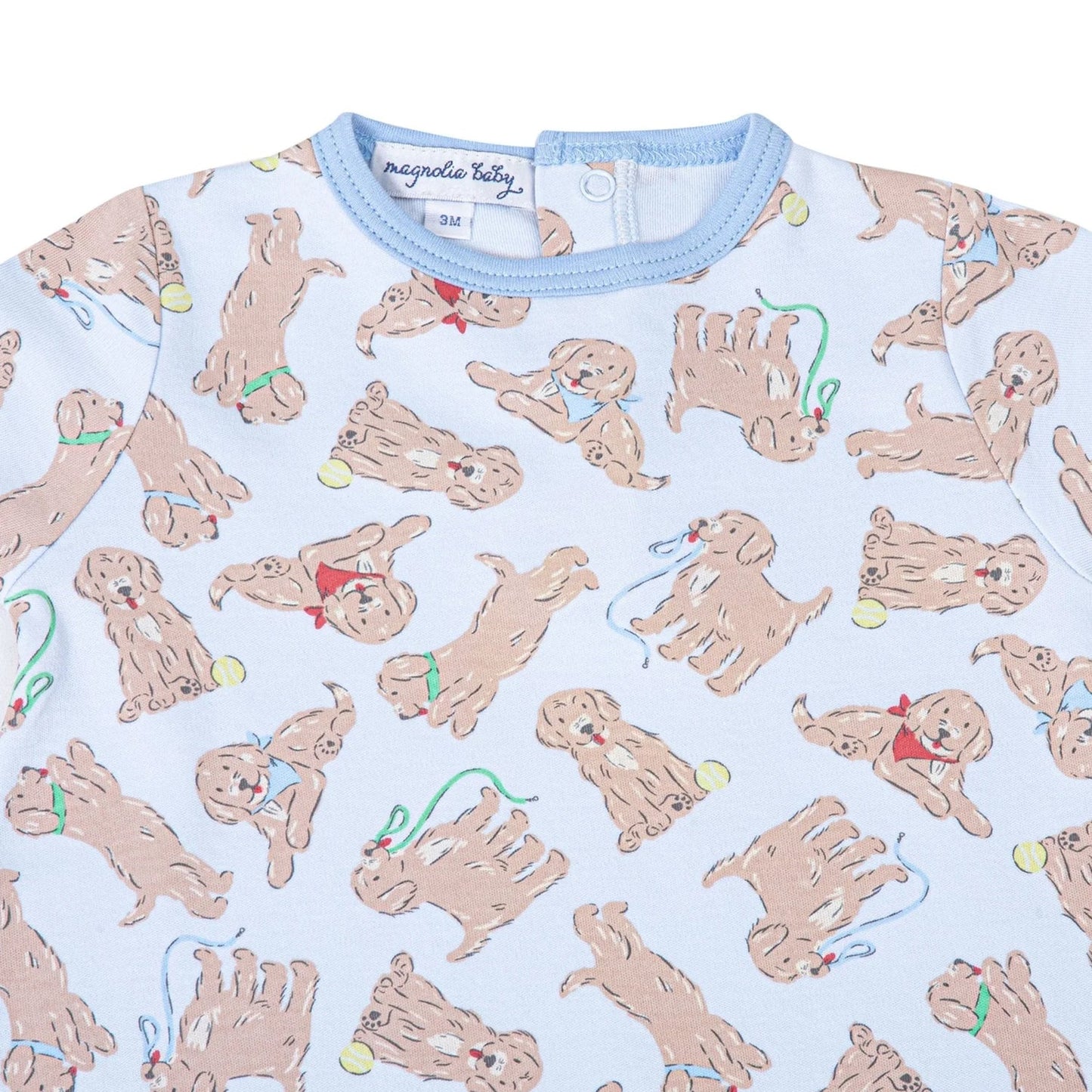 Golden Pup Short Playsuit: Light Blue