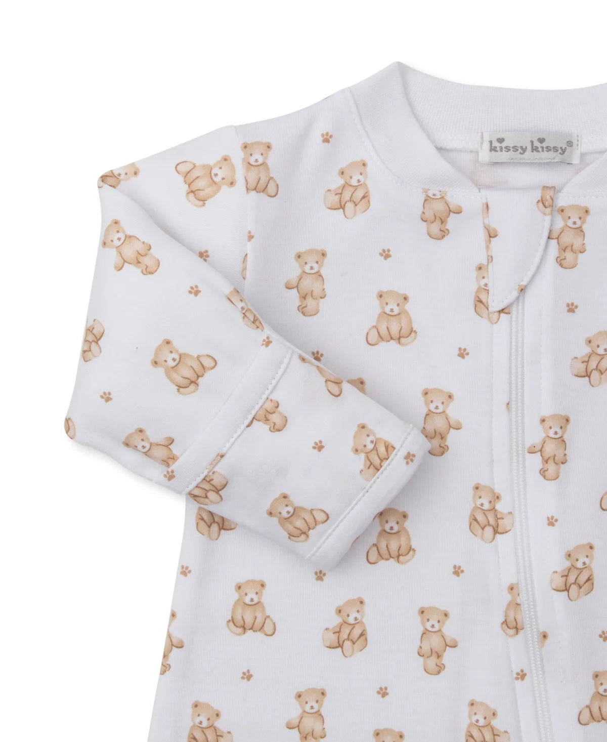 Teddy Bears Tan Zip Footie