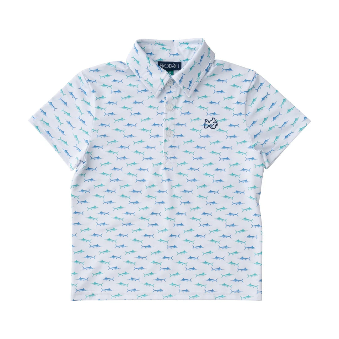 Fish Print SS Performance Polo