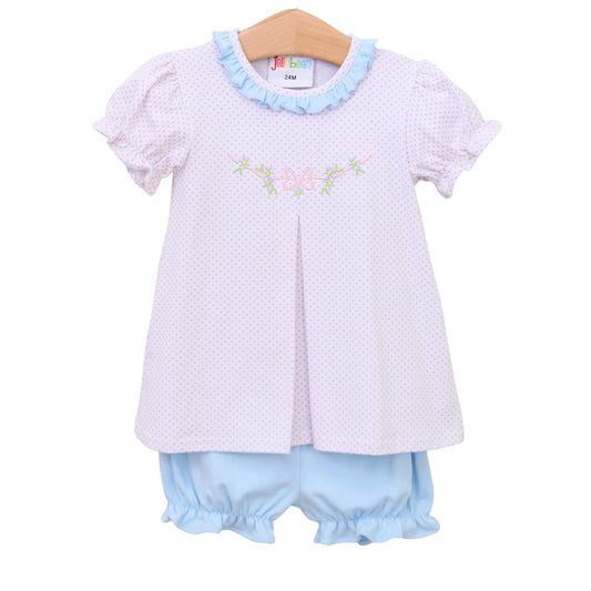 Flower Embroidery Bloomer Set