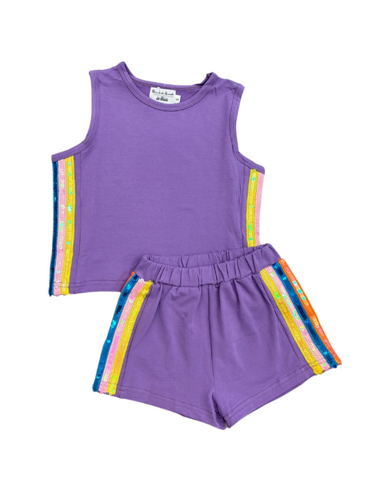 Lavender Sequin Queen Set