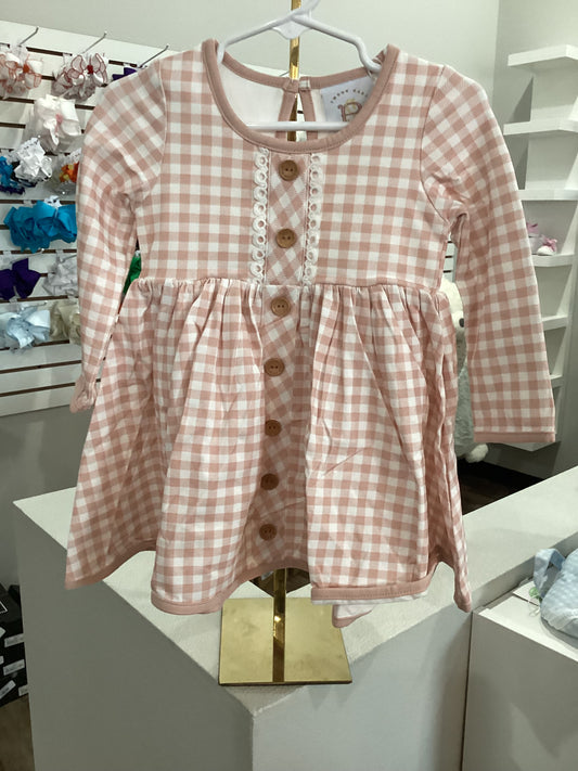 Blush Gingham Pocket Dress