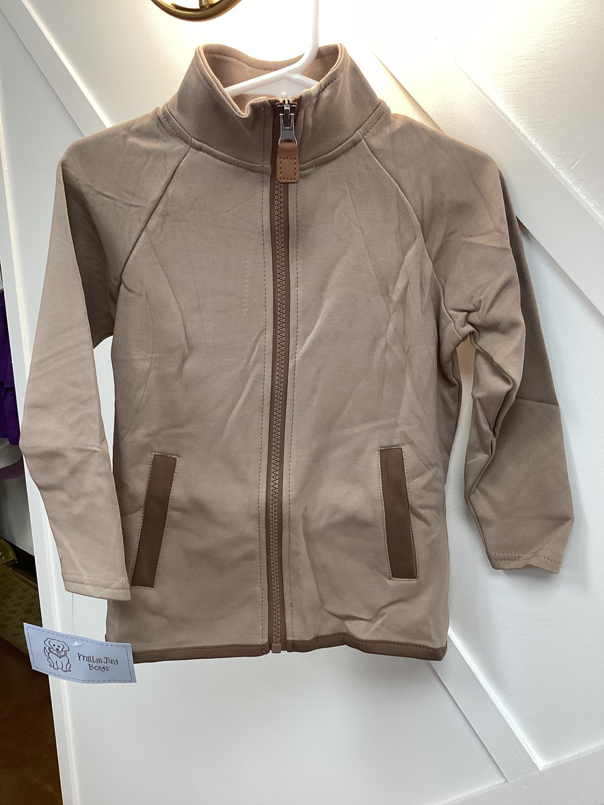 MJB Khaki & Brown Zipper Jacket