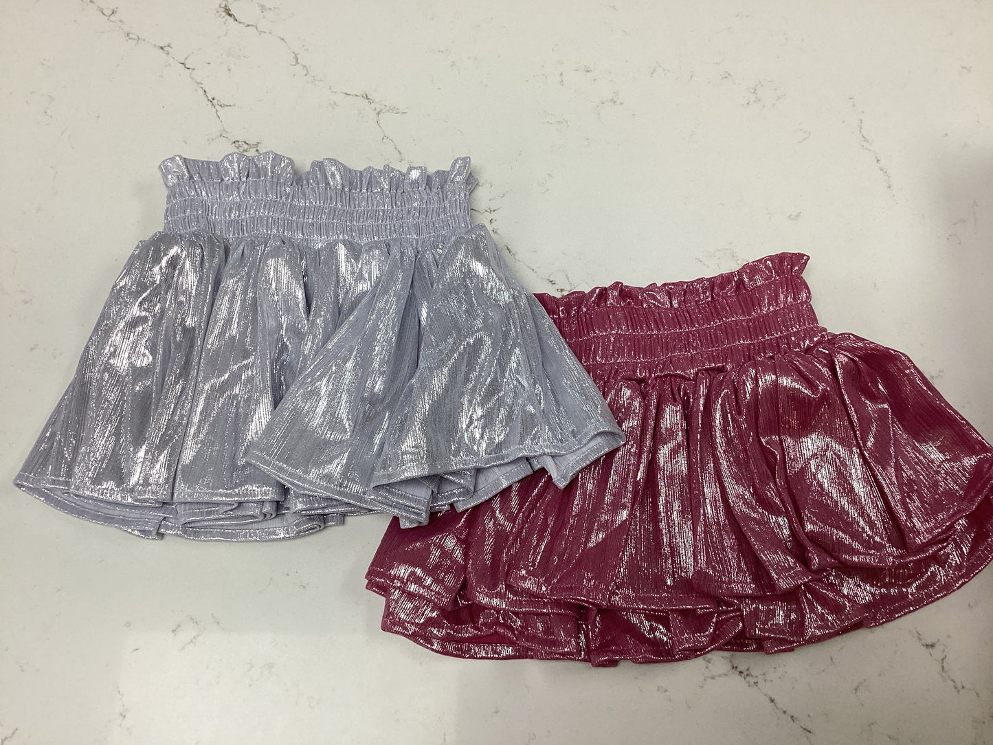 Lola and the Boys Metallic Skort Silver