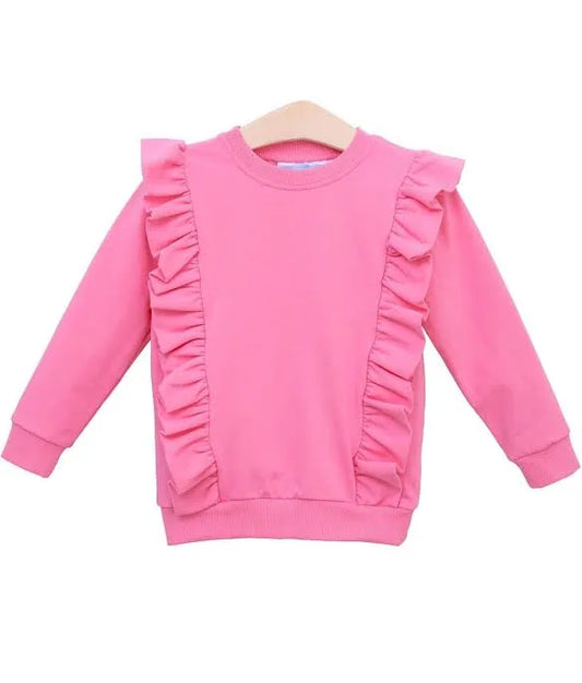 Laura Ruffle Pullover-PINK