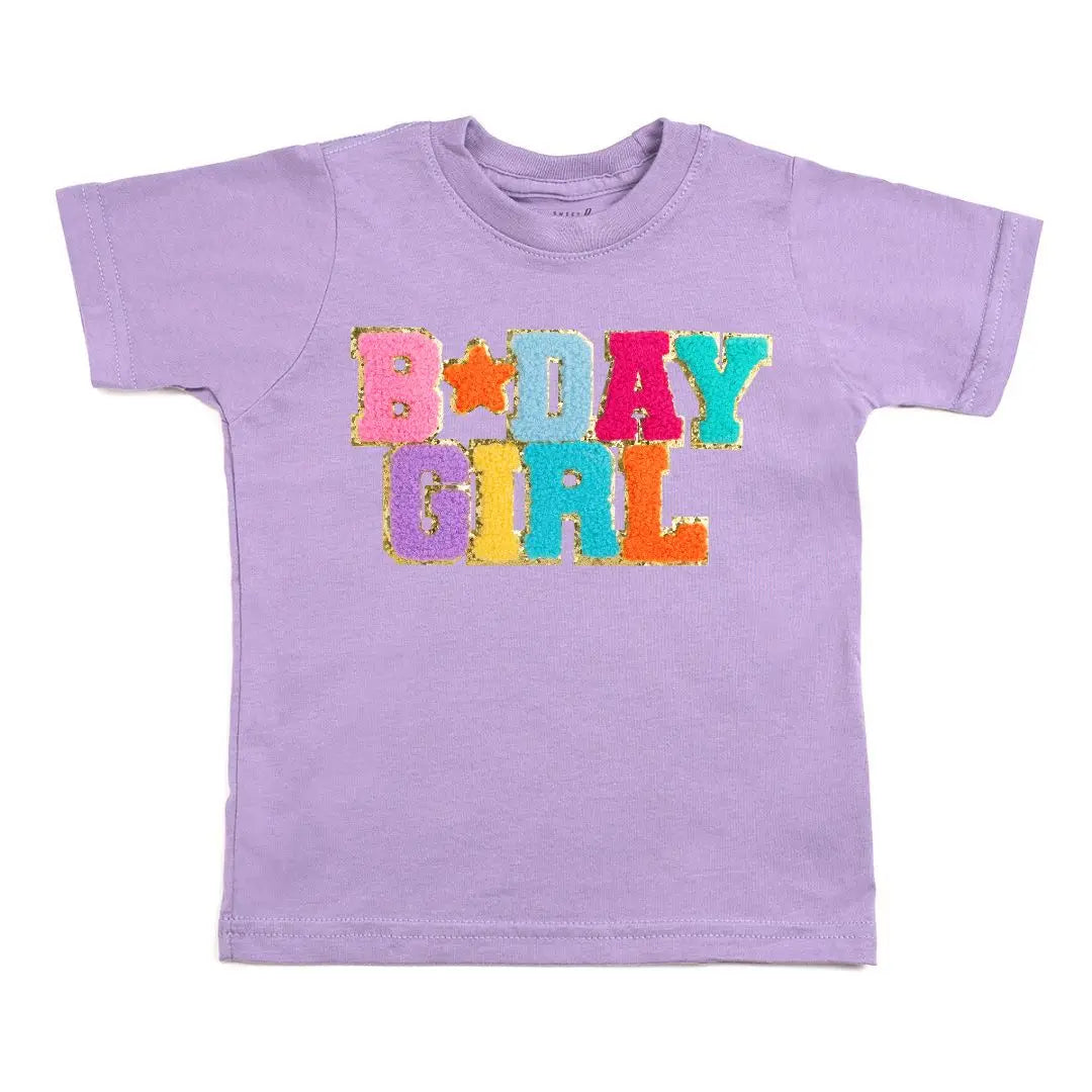 Birthday Girl Patch Shirt - Lavender