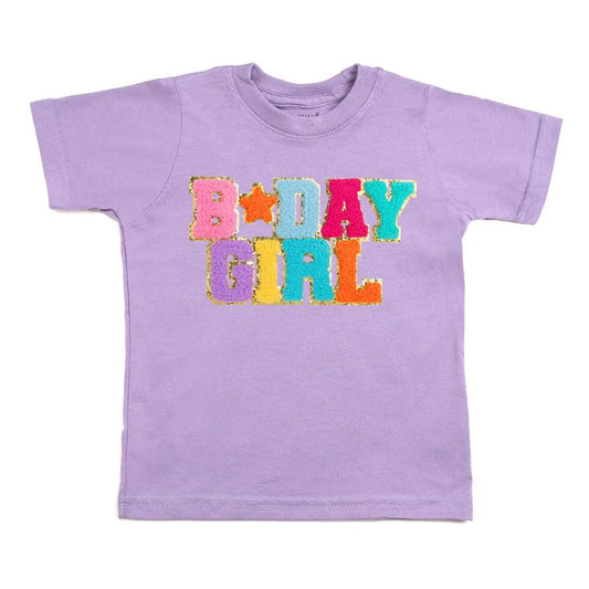 Birthday Girl Patch Shirt - Lavender