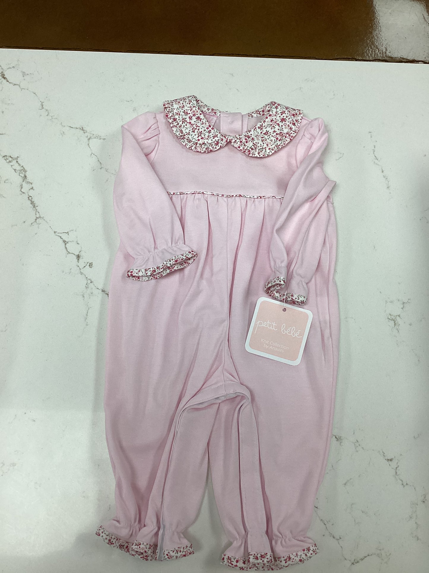 Petit Bebe Floral Collar Onesie