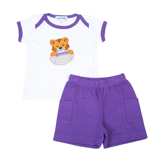 Tiger Pride Applique Short Set