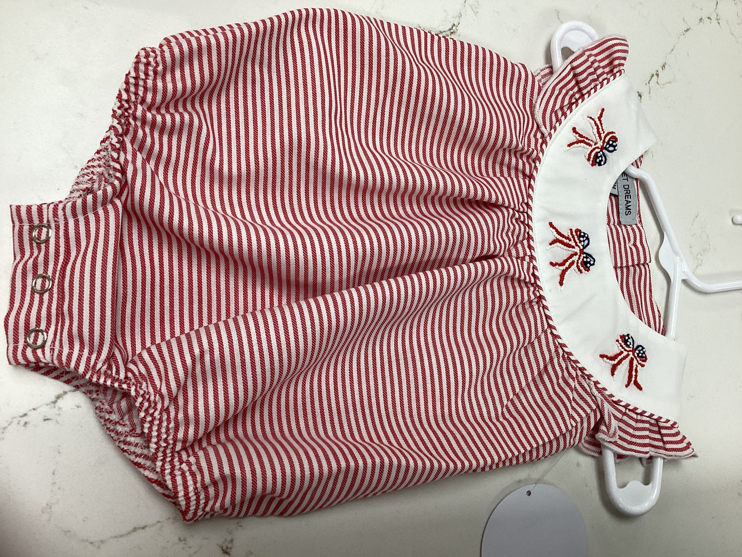 Sweet Dreams Striped Patriotic Girls Bubble