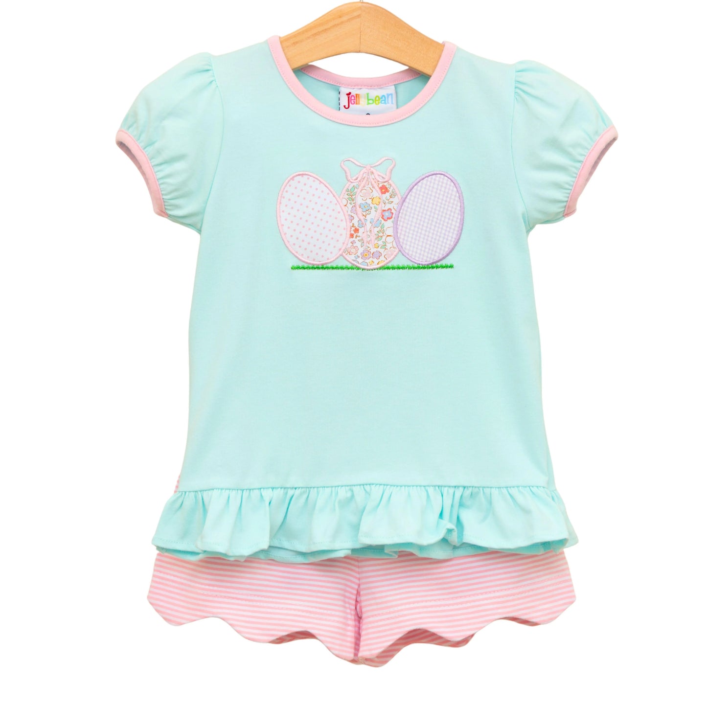 Egg Hunt Scallop Ruffle Short Set JB