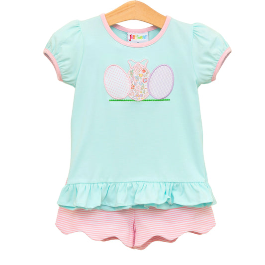 Egg Hunt Scallop Ruffle Short Set JB