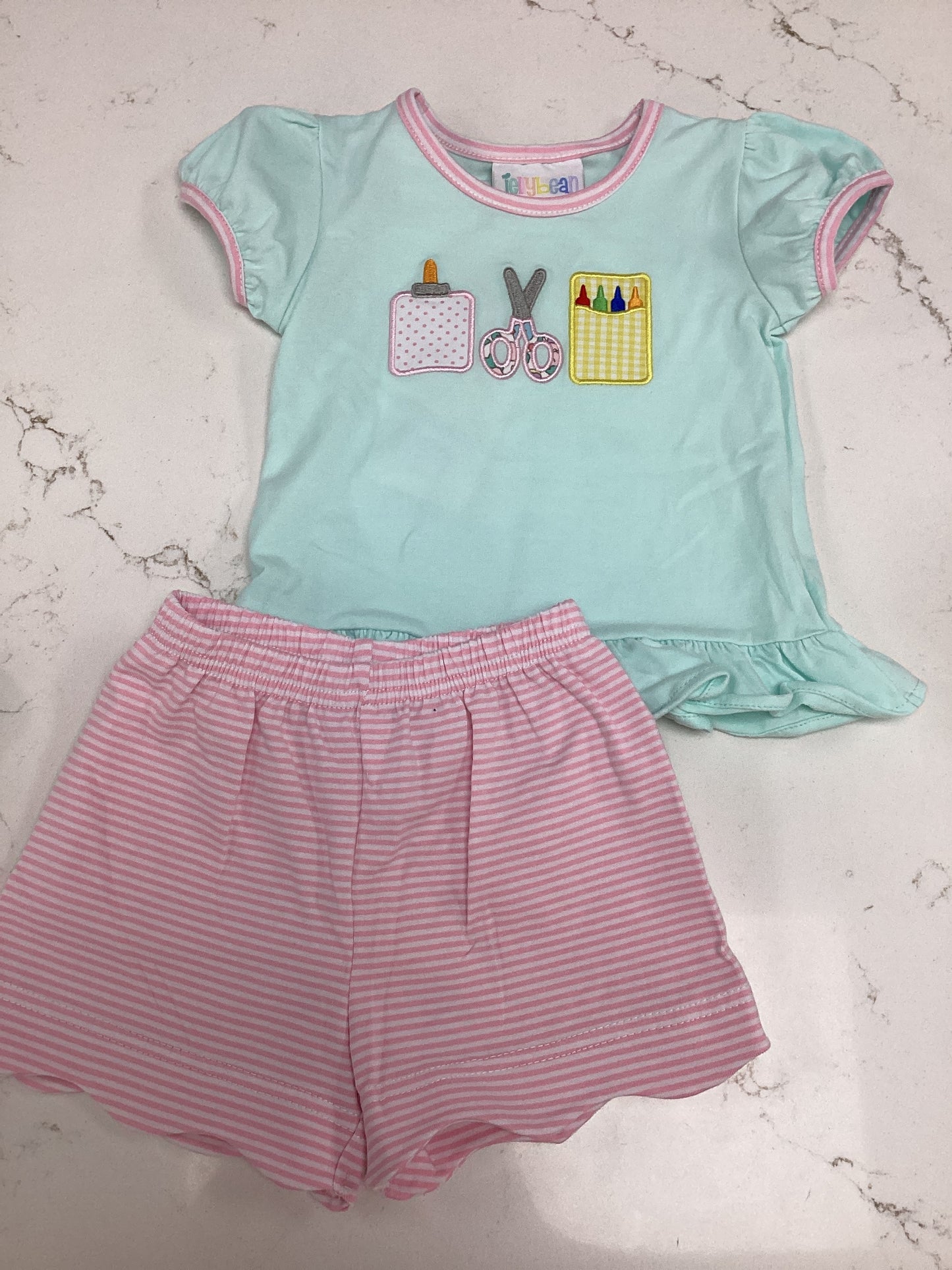 JB Girls School Supplies Short Set