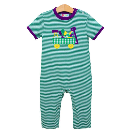Parade Wagon Mardi Gras Romper