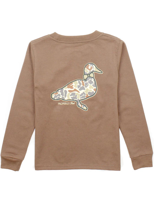 Baby Field Camo Logo LS  Walnut Tee