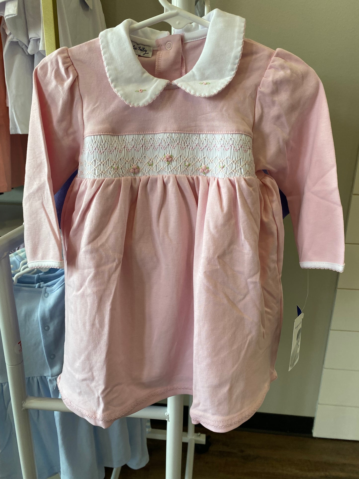 Pink Smocked LS Set