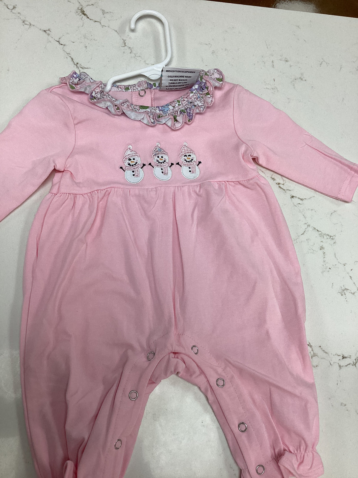 JB Pink Snowman Onesie