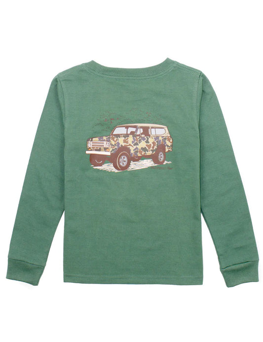 Boys Camo LS Fern Green Tee