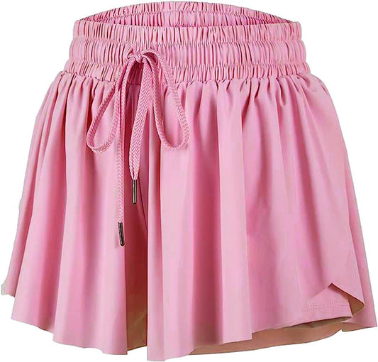 Butterfly Flowy Soft Pink Shorts