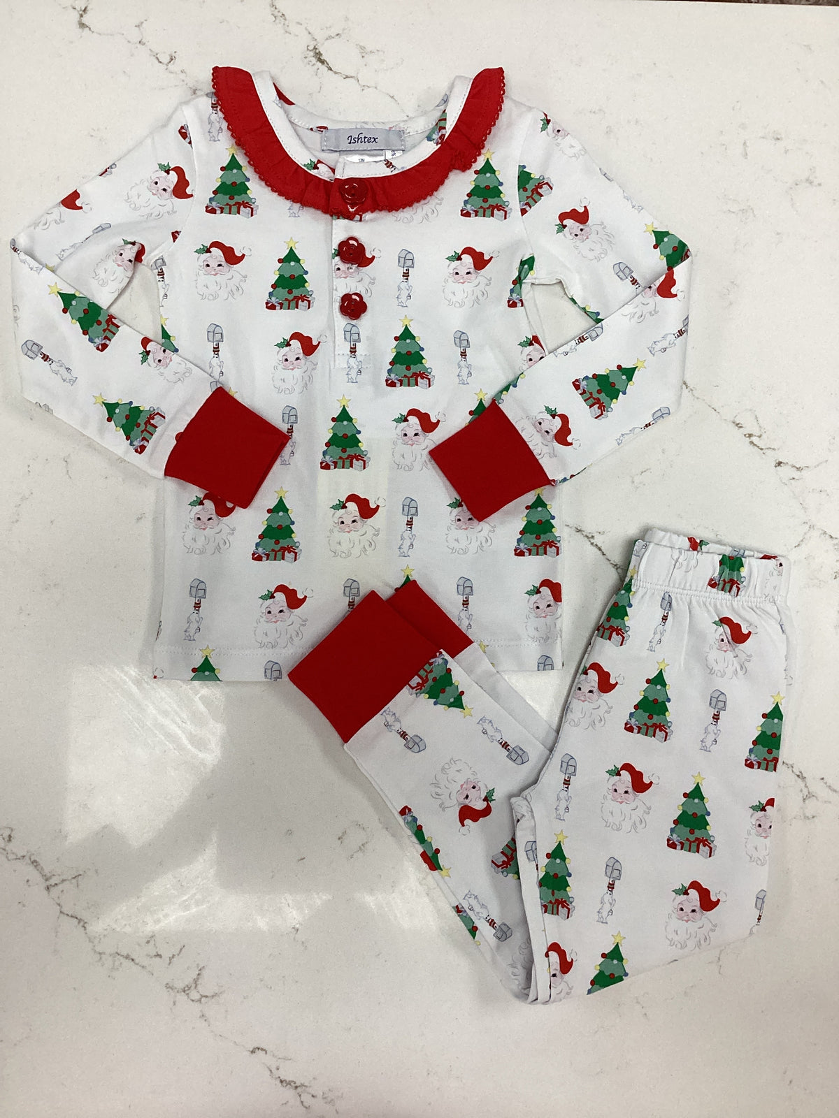 Ishtex Girl Santa Pajama Set