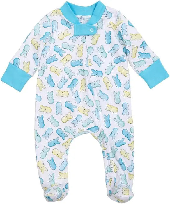 Peep-tastic Easter Light Blue Zipper Footie