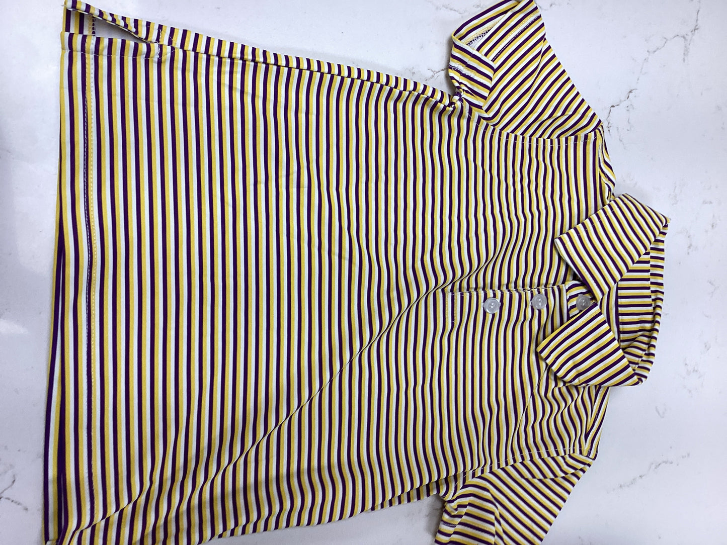 Meripex Purple Gold Stripe Polo