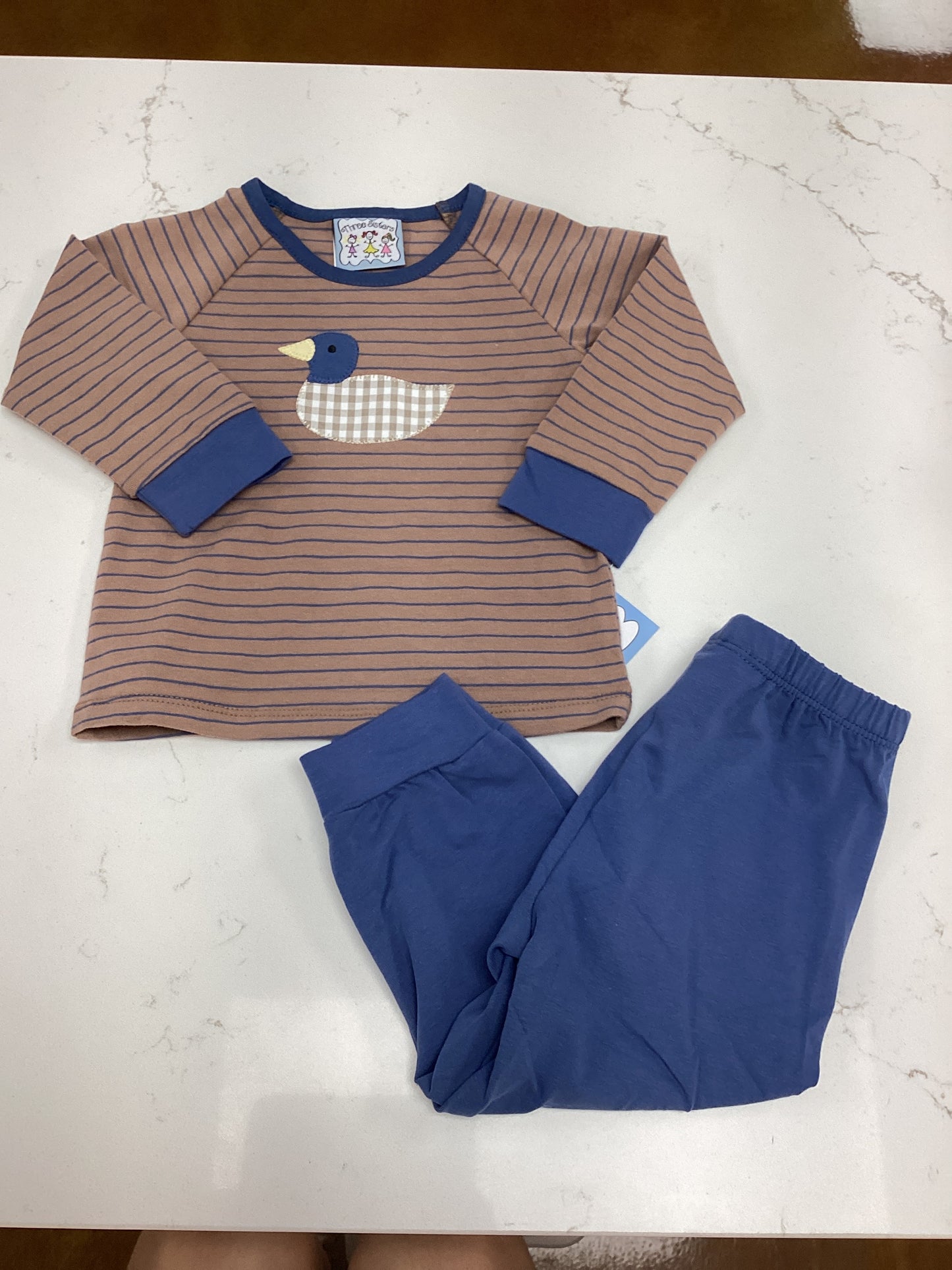 TS Blue Striped Duck Pant Set