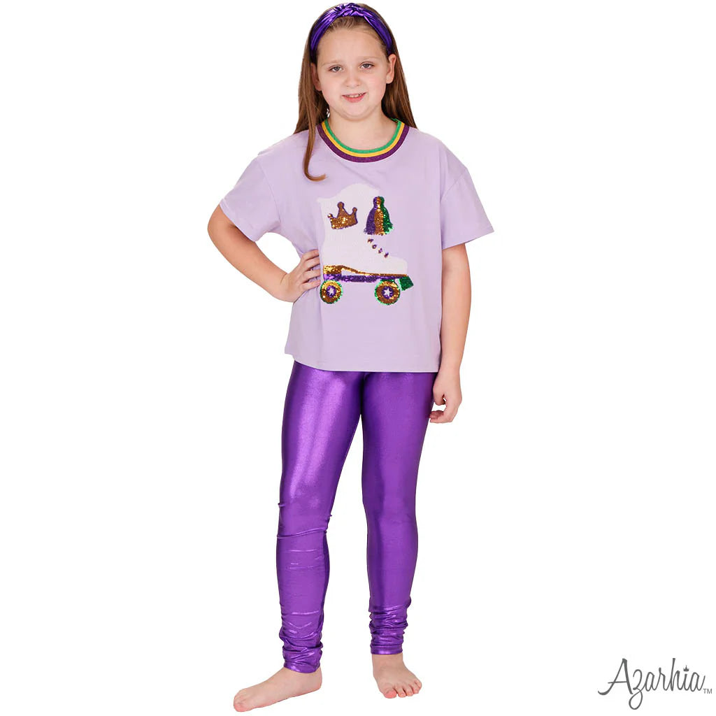 Lavender Mardi Gras Roller Skate Tee